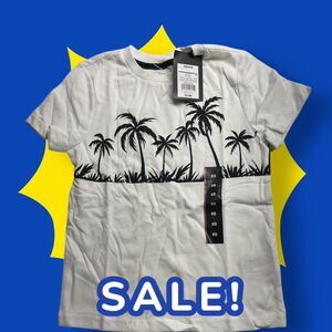NEW Art Class Boy's White Summer Beach Palm‎ Tree Print Graphic T-Shirt Sz XS